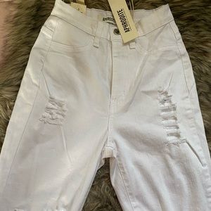 High Waisted white Jeans